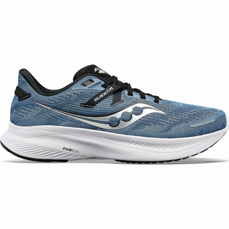 Men\'s Saucony Guide 16 Running Shoes Blue / Black | ZSVETQK-91