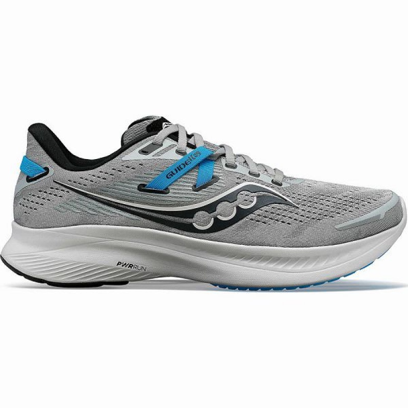 Men\'s Saucony Guide 16 Running Shoes Grey / Blue | NPHWFLG-95