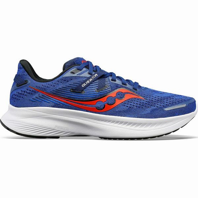 Men\'s Saucony Guide 16 Running Shoes Indigo / Black | XKDETHY-60