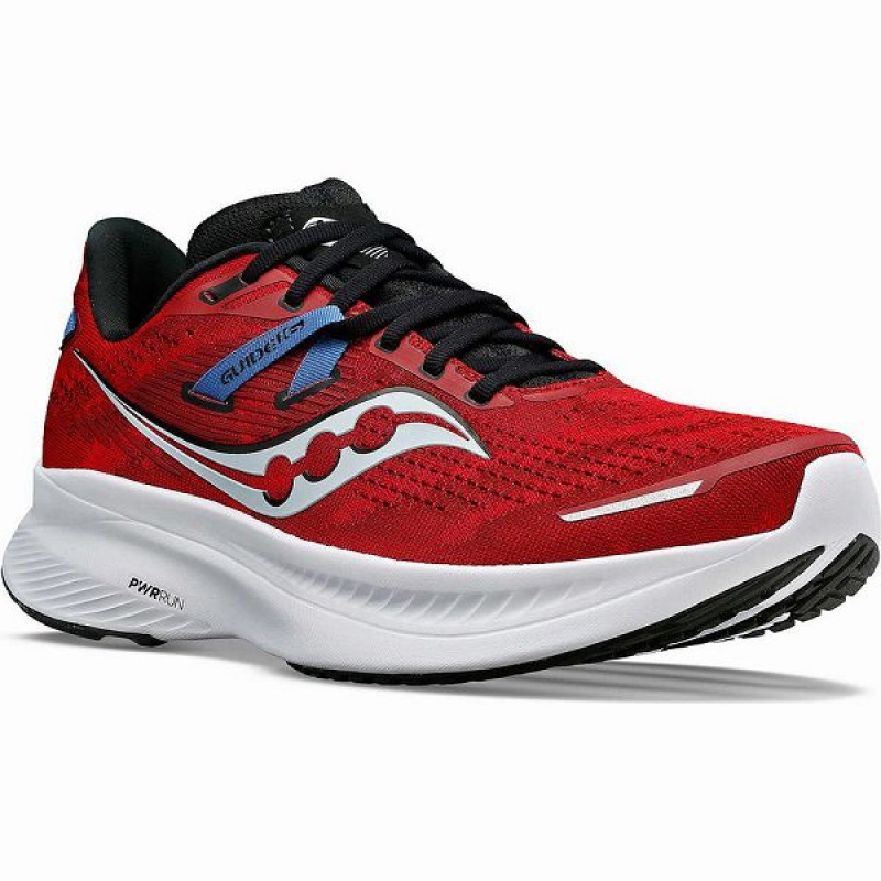 Men's Saucony Guide 16 Running Shoes Red / Black | BZDFVOM-06