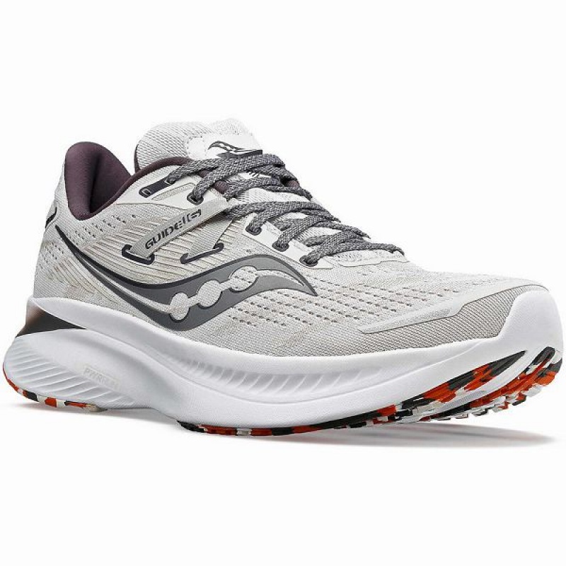 Men's Saucony Guide 16 Running Shoes White / Orange | KBJGDWE-94