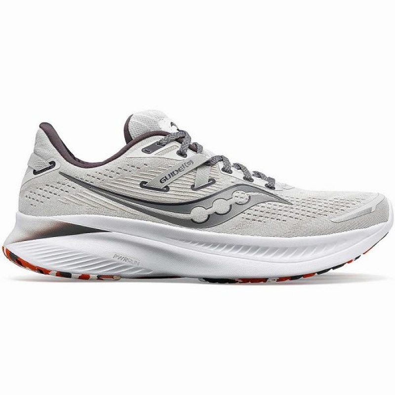 Men\'s Saucony Guide 16 Running Shoes White / Orange | KBJGDWE-94