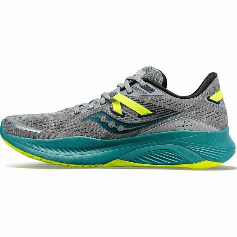 Men's Saucony Guide 16 Wide Running Shoes Grey / Green | NGOWVIB-91