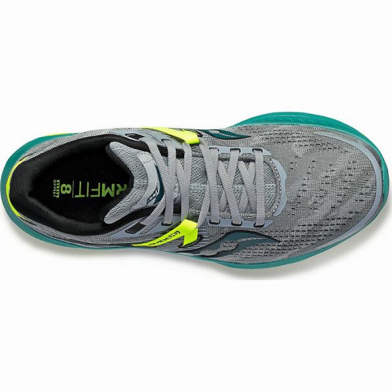 Men's Saucony Guide 16 Wide Running Shoes Grey / Green | NGOWVIB-91