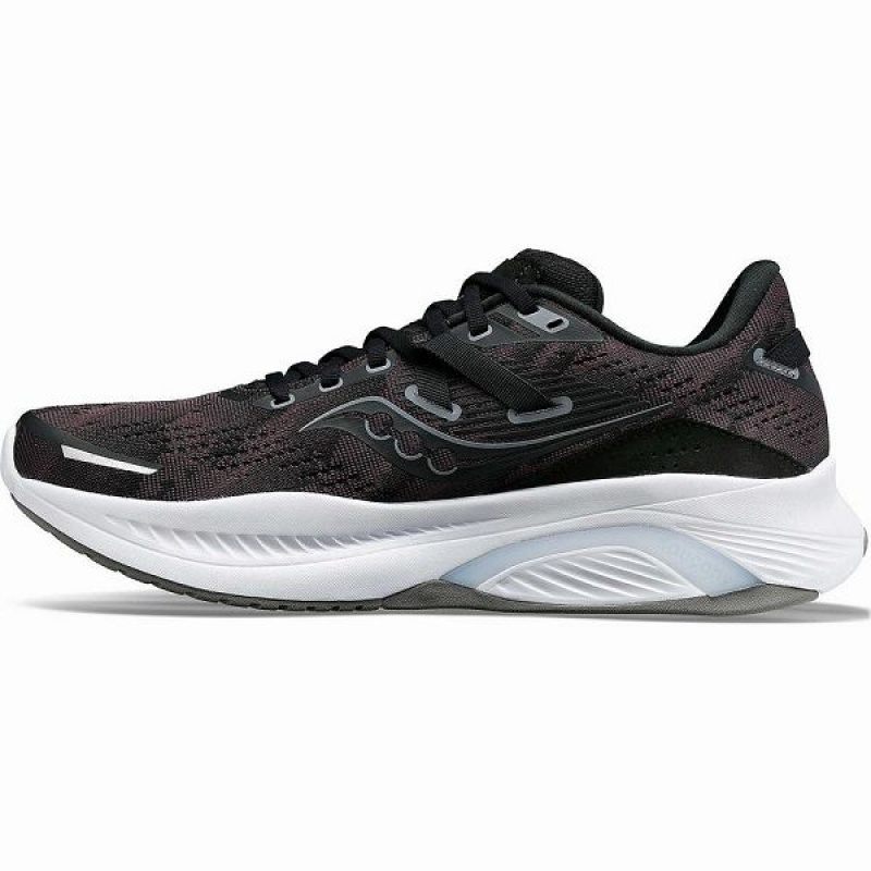 Men's Saucony Guide 16 Wide Running Shoes Black / White | TKRMZAY-86