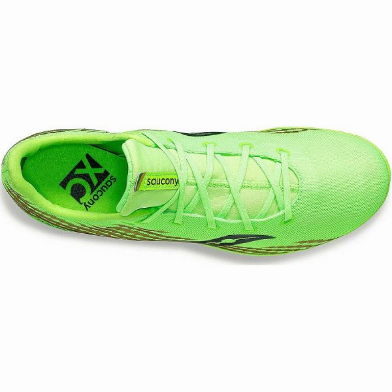 Men's Saucony Havok XC 3 Flat Spikes Shoes Green | WMZHPDG-09