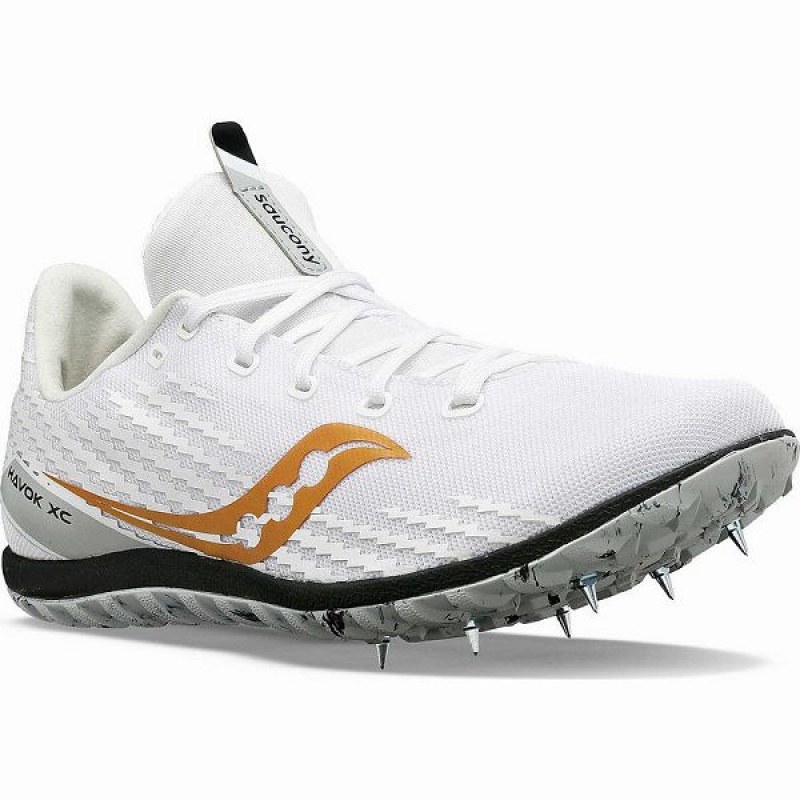 Men's Saucony Havok XC 3 Spike Spikes Shoes White | VXKTDYW-29