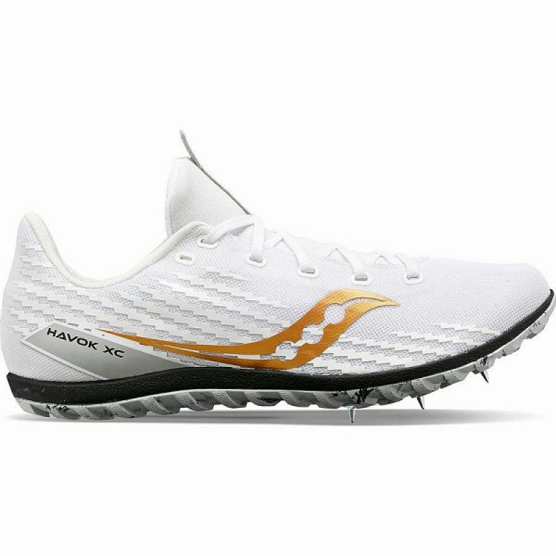 Men\'s Saucony Havok XC 3 Spike Spikes Shoes White | VXKTDYW-29