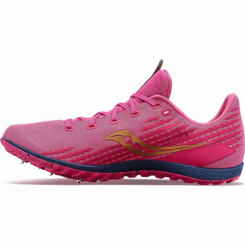 Men's Saucony Havok XC 3 Spike Spikes Shoes Pink / Navy | NBPKQRZ-84