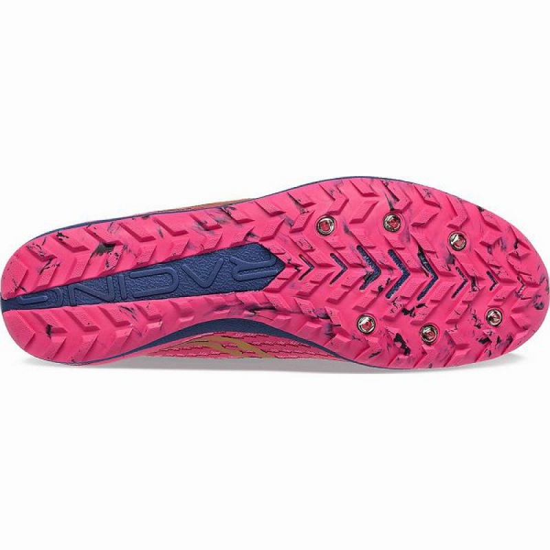 Men's Saucony Havok XC 3 Spike Spikes Shoes Pink / Navy | NBPKQRZ-84