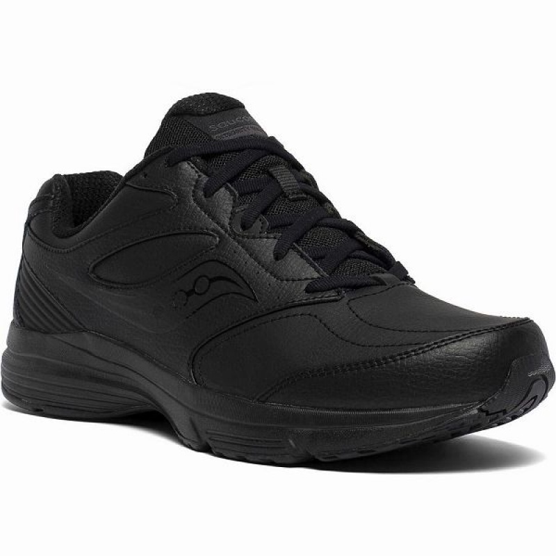 Men's Saucony Integrity Walker 3 Wide Walking Shoes Black | PQTLYAI-29