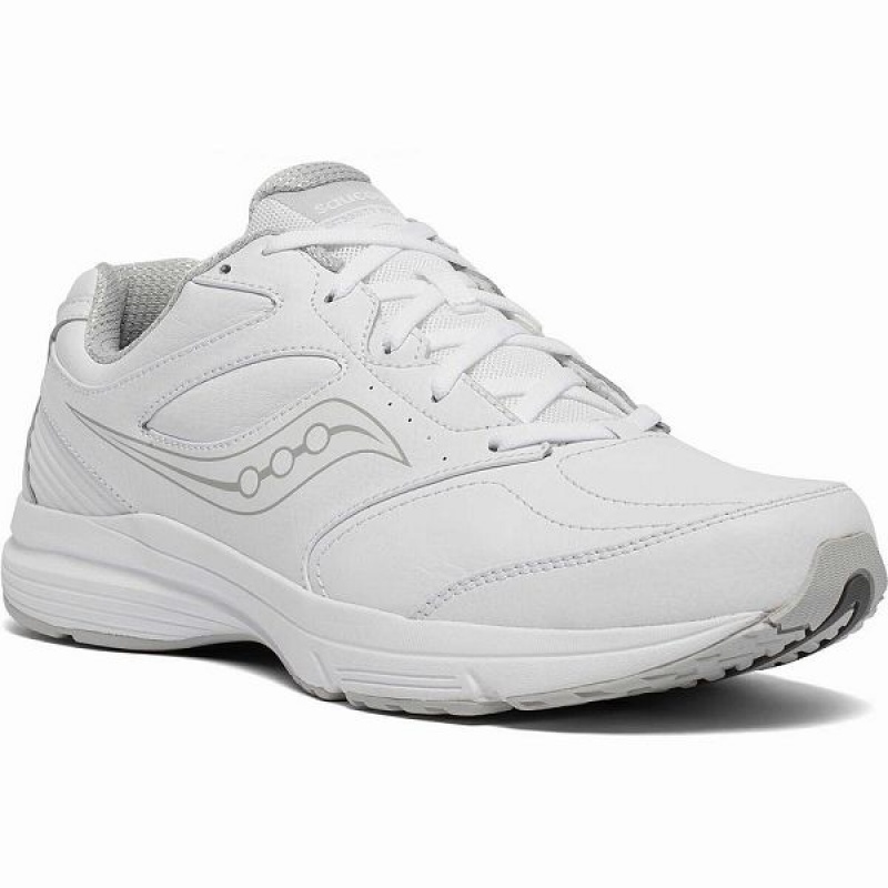 Men's Saucony Integrity Walker 3 Wide Walking Shoes White | BSVTAWJ-84