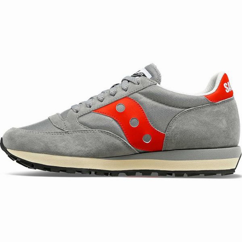 Men's Saucony Jazz 81 Sneakers Grey / Red | HFCGRDB-17