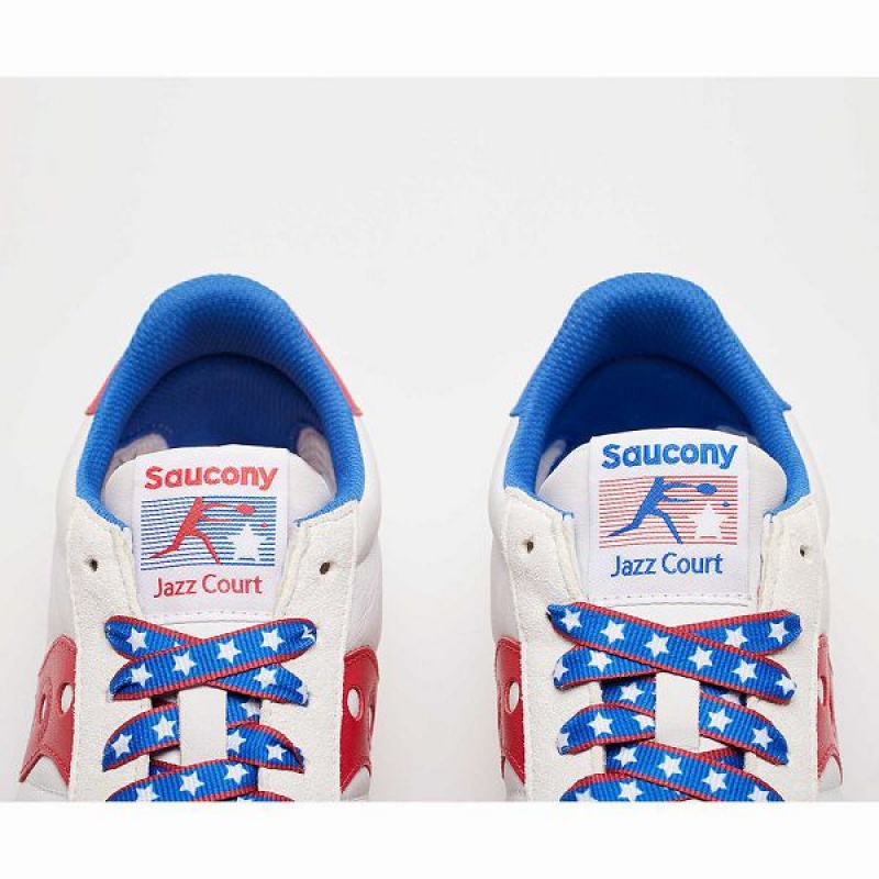 Men's Saucony Jazz Court 1776 Sneakers White / Red | IWEGPJL-02