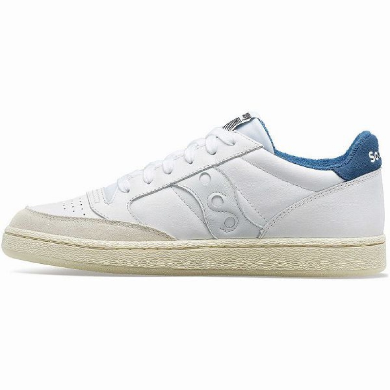 Men's Saucony Jazz Court Athletic Sneakers White / Blue | FLTXHVY-79