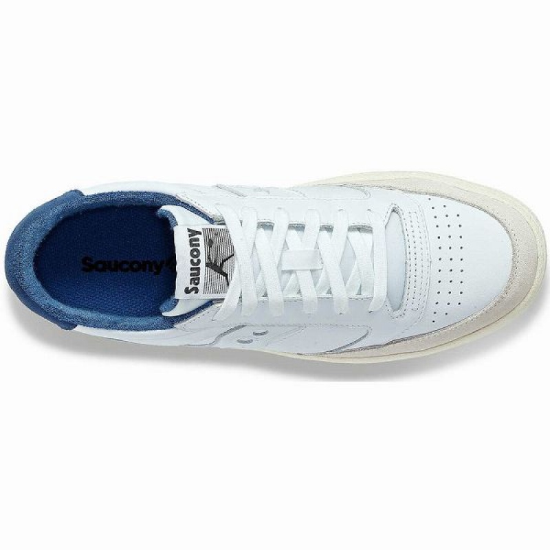 Men's Saucony Jazz Court Athletic Sneakers White / Blue | FLTXHVY-79