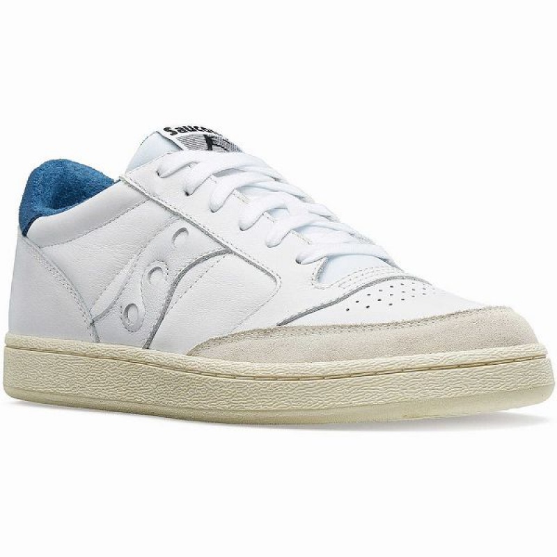 Men's Saucony Jazz Court Athletic Sneakers White / Blue | FLTXHVY-79