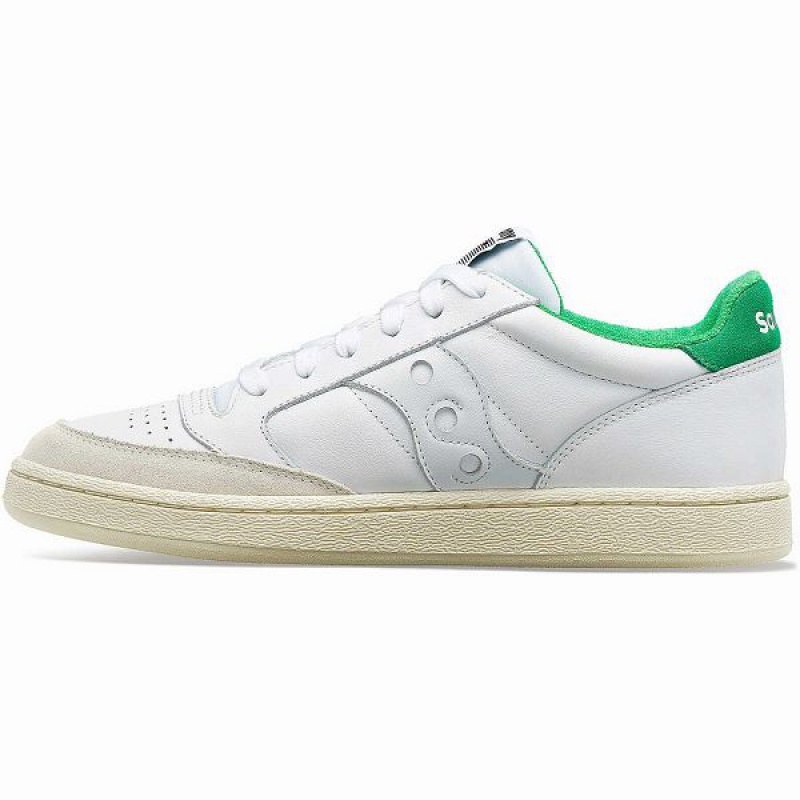 Men's Saucony Jazz Court Athletic Sneakers White / Green | XBONUIT-85