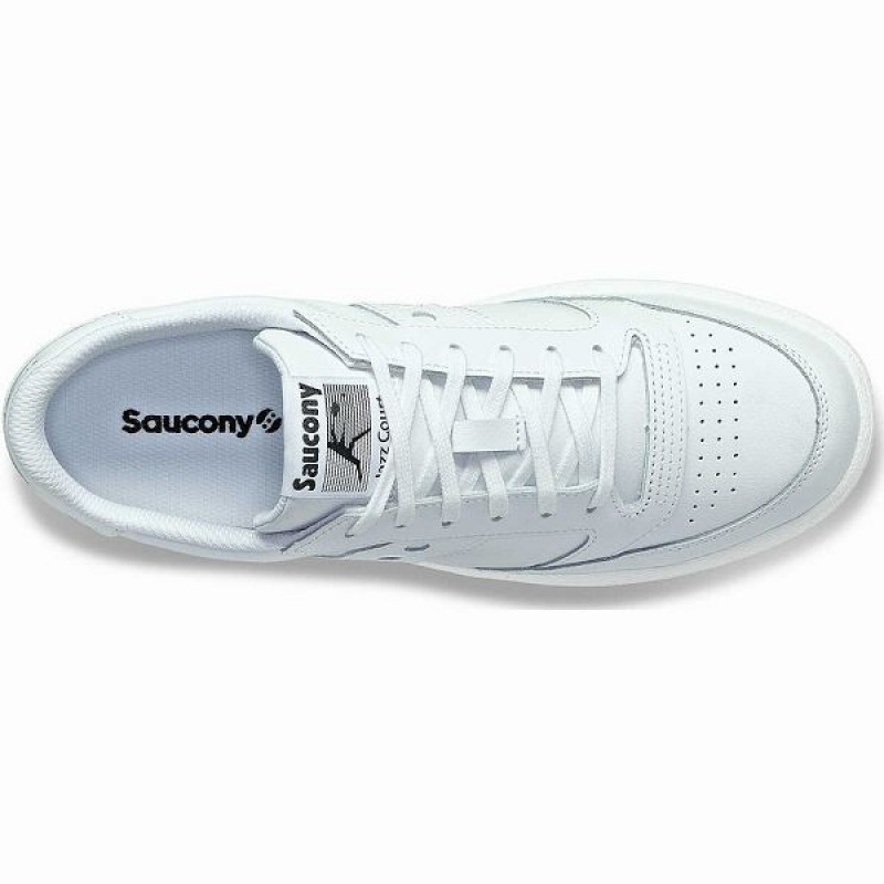 Men's Saucony Jazz Court PU Sneakers White / White | WNEOKYZ-70