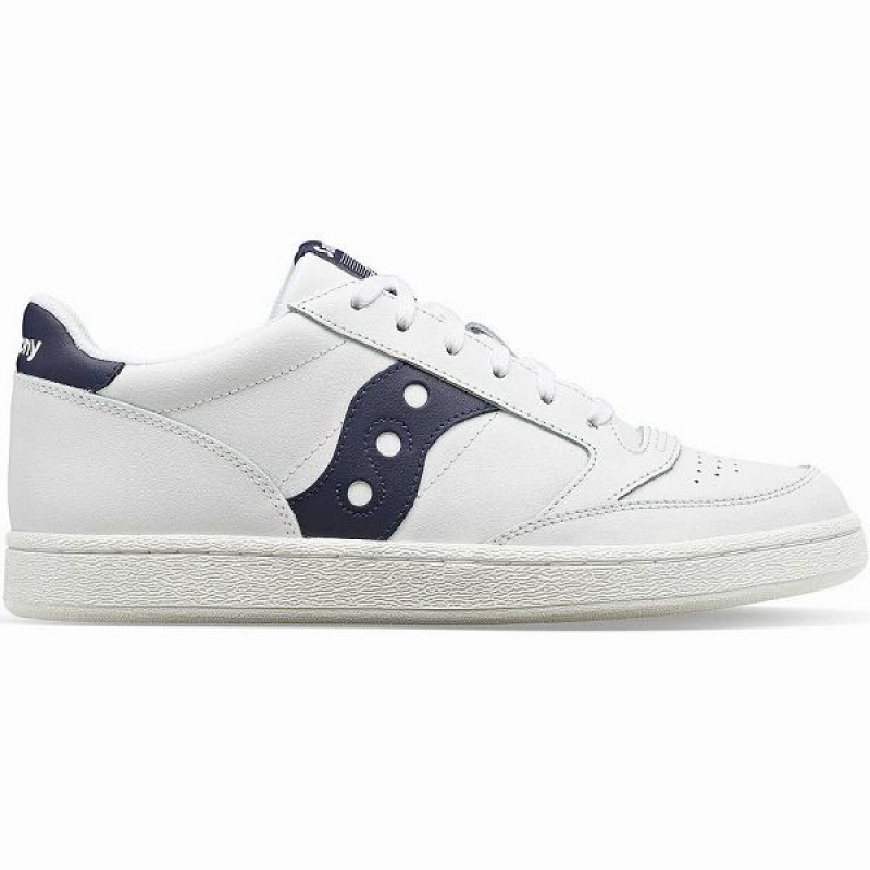 Men\'s Saucony Jazz Court PU Sneakers White / Navy | DBGXZPS-72