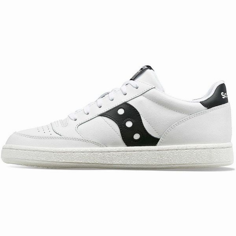 Men's Saucony Jazz Court PU Sneakers White / Black | WOLZFHP-69