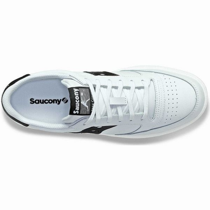 Men's Saucony Jazz Court PU Sneakers White / Black | WOLZFHP-69