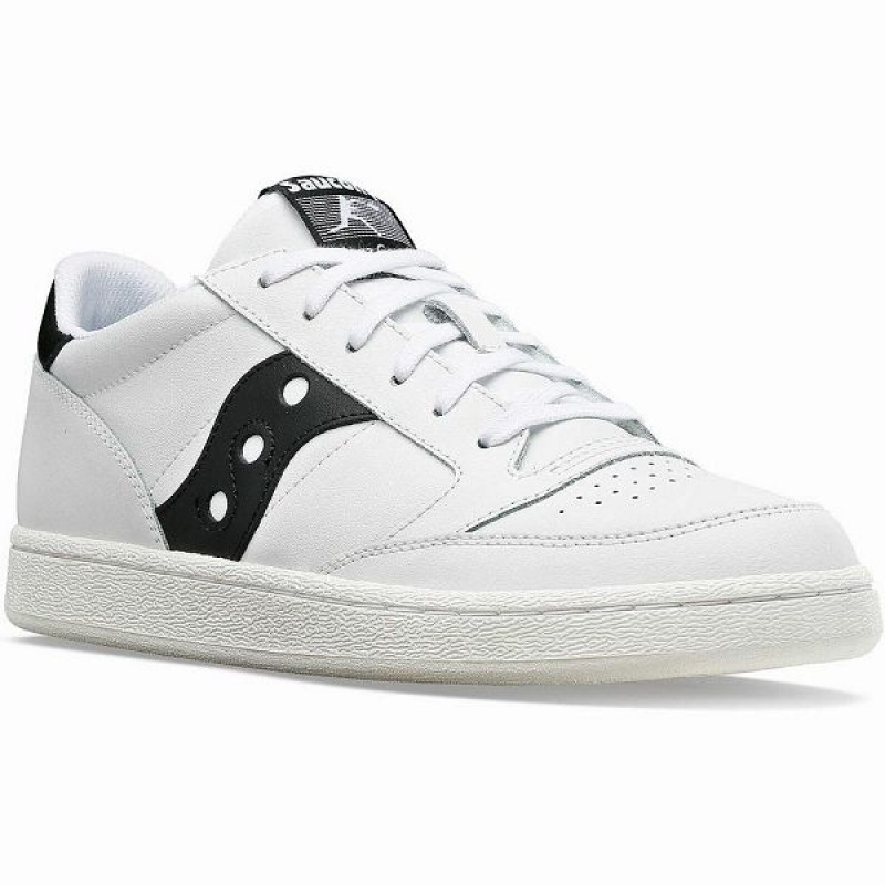 Men's Saucony Jazz Court PU Sneakers White / Black | WOLZFHP-69