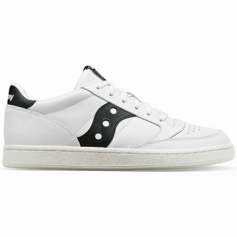 Men\'s Saucony Jazz Court PU Sneakers White / Black | WOLZFHP-69