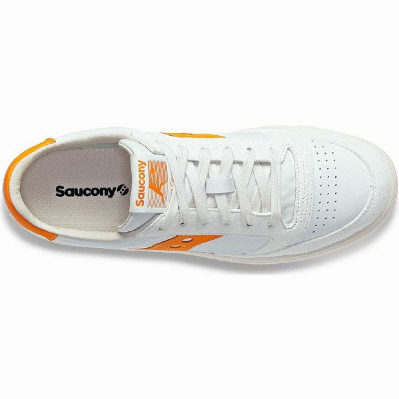 Men's Saucony Jazz Court Premium Sneakers White / Orange | PLEWFKQ-35