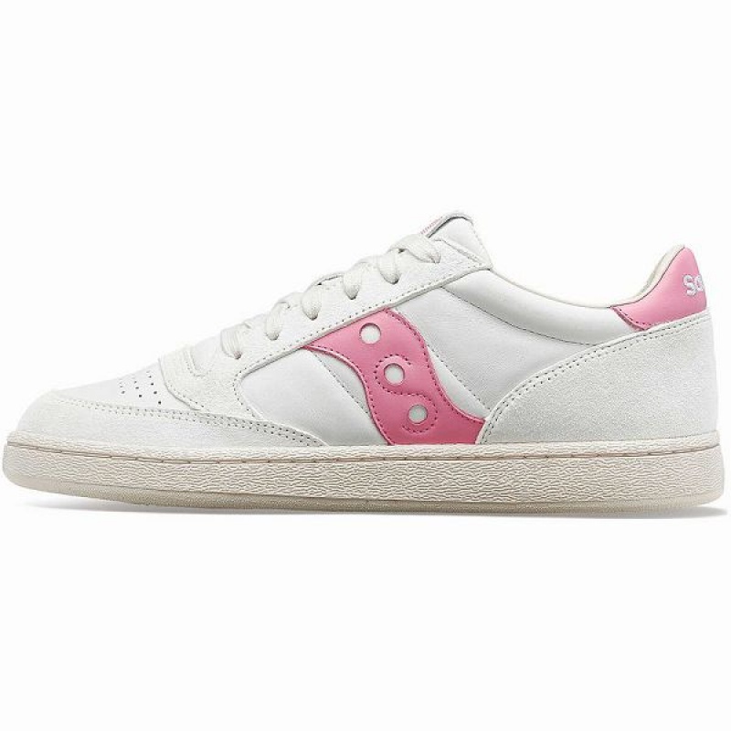 Men's Saucony Jazz Court Premium Sneakers White / Pink | BOMNAVR-24