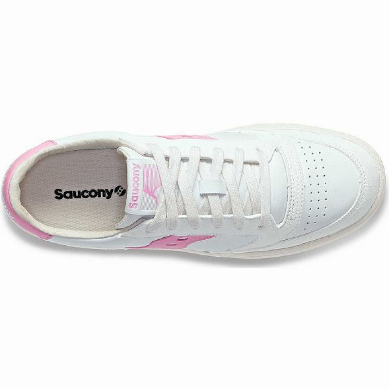 Men's Saucony Jazz Court Premium Sneakers White / Pink | BOMNAVR-24