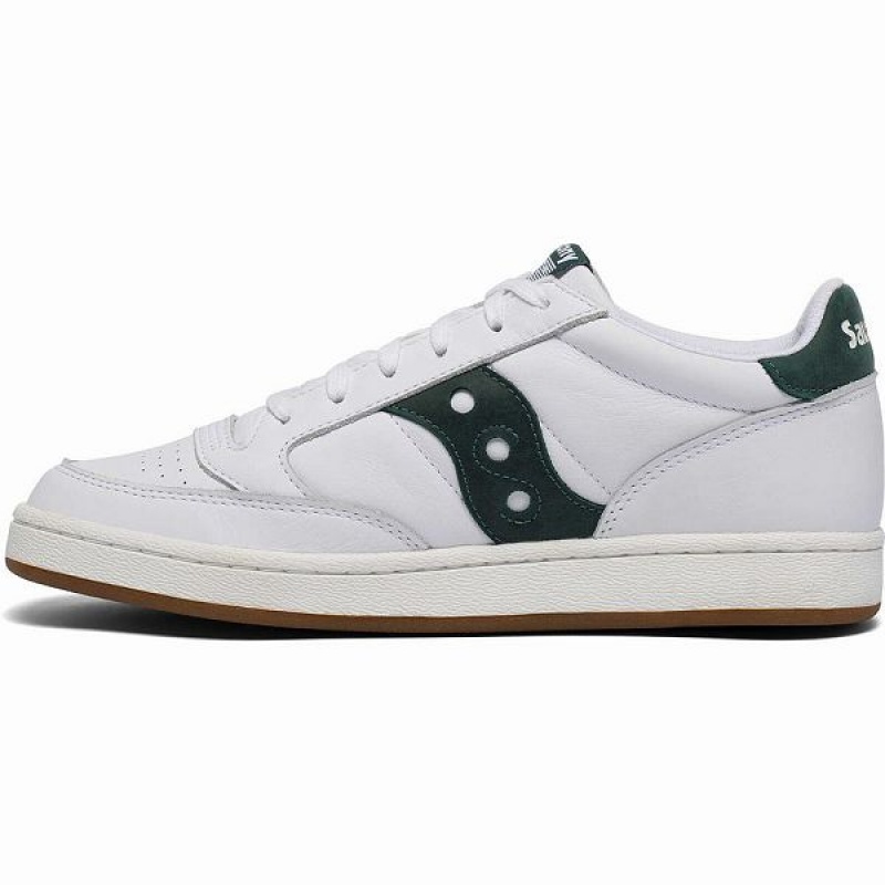 Men's Saucony Jazz Court Sneakers White / Green | XMCGOFW-76