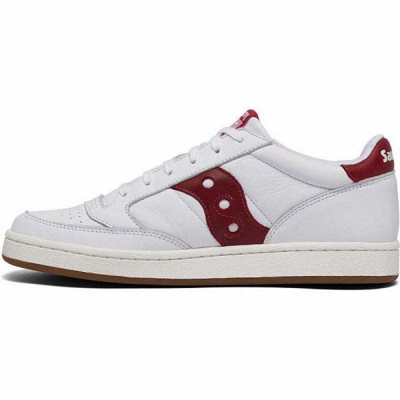 Men's Saucony Jazz Court Sneakers White / Red | SNYVJZQ-85