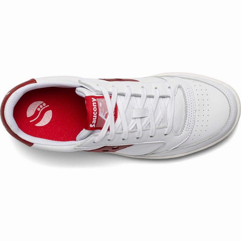 Men's Saucony Jazz Court Sneakers White / Red | SNYVJZQ-85