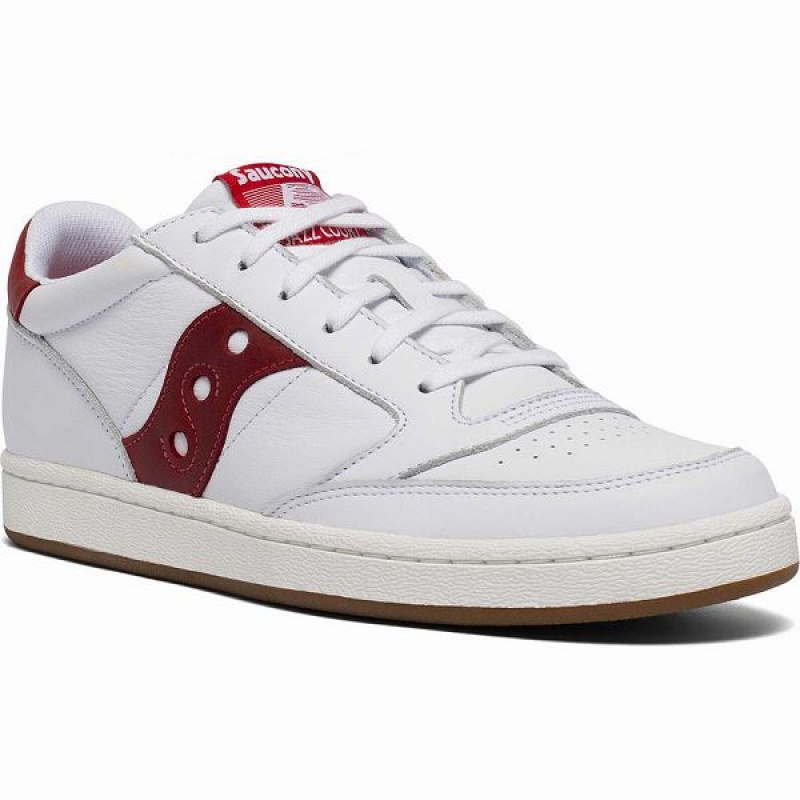 Men's Saucony Jazz Court Sneakers White / Red | SNYVJZQ-85