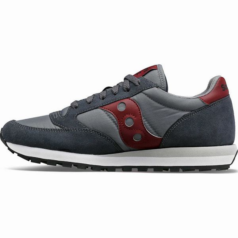 Men's Saucony Jazz Original Sneakers Grey / Dark Red | QVAFUKH-30