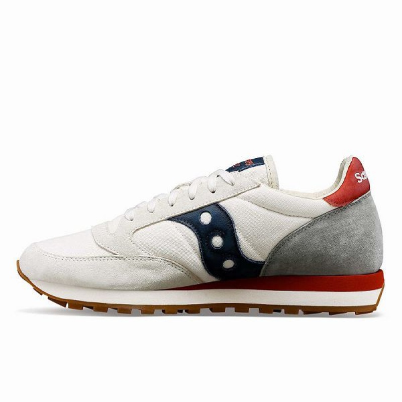 Men's Saucony Jazz Original Stonewash Sneakers White / Navy | VPRDIYJ-57