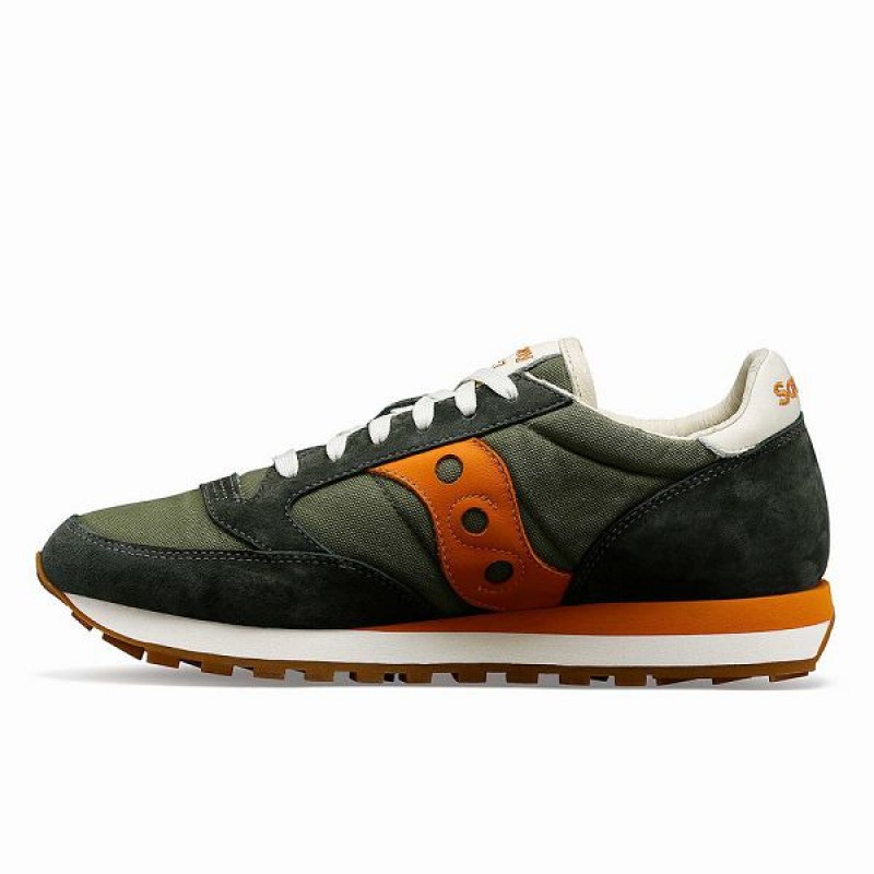 Men's Saucony Jazz Original Stonewash Sneakers Olive / Orange | VEIKBJT-15