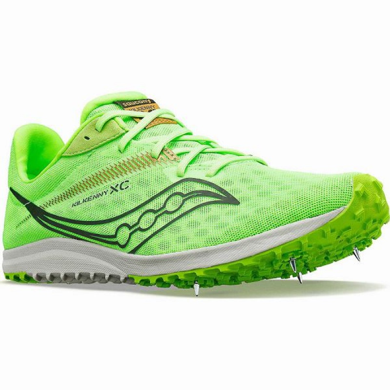 Men's Saucony Kilkenny XC9 Flat Spikes Shoes Green | YDWRZMQ-47