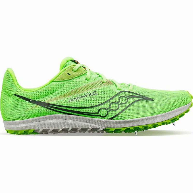 Men\'s Saucony Kilkenny XC9 Flat Spikes Shoes Green | YDWRZMQ-47