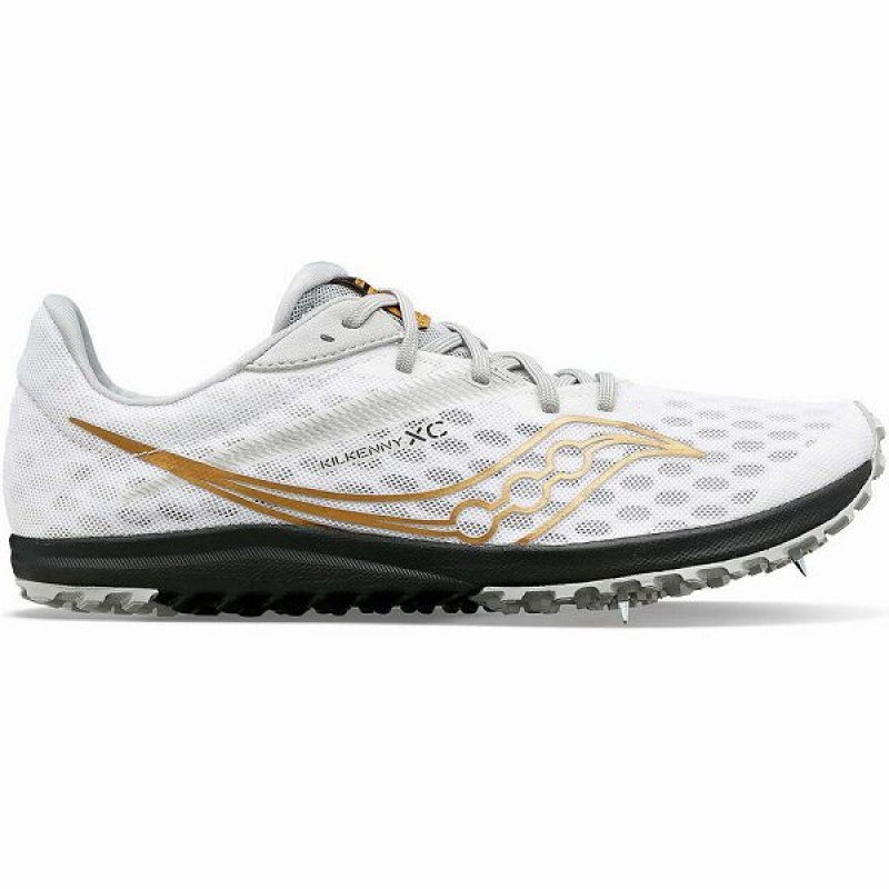 Men\'s Saucony Kilkenny XC9 Spike Spikes Shoes White | ECBKHTN-82