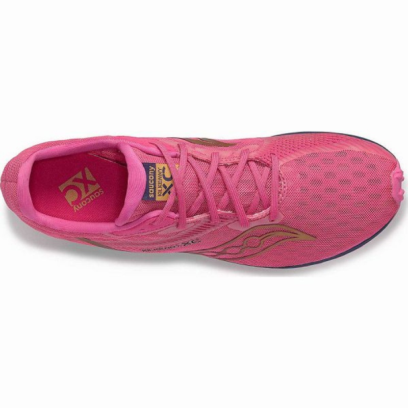 Men's Saucony Kilkenny XC9 Spike Spikes Shoes Pink / Navy | UQCPIRW-98