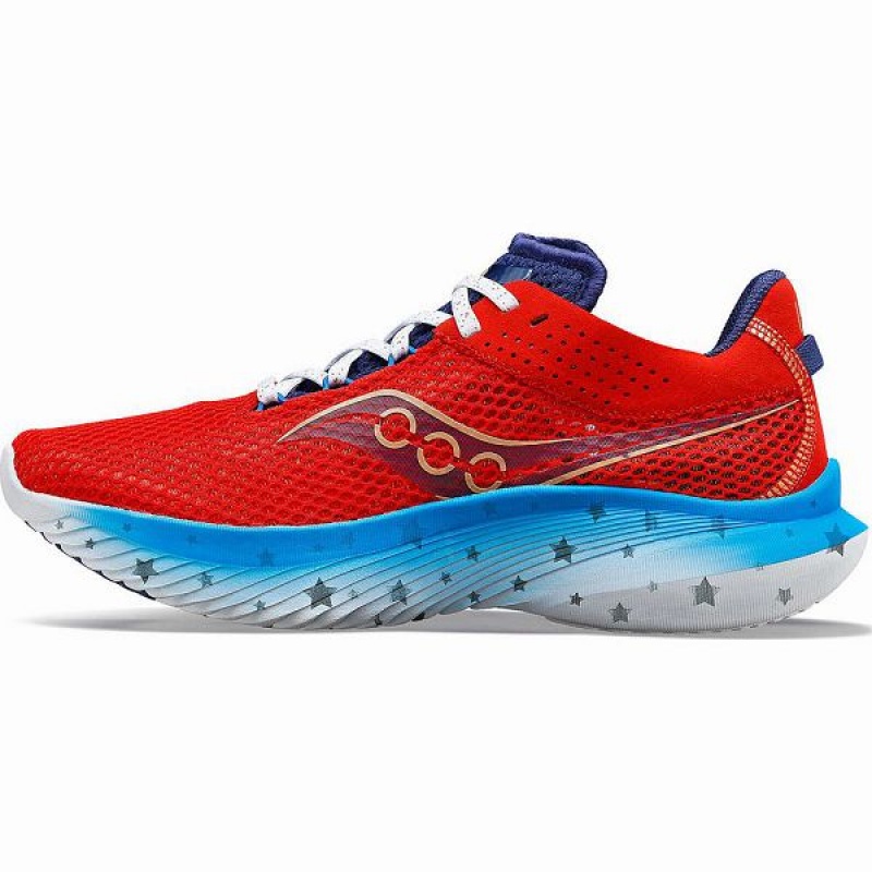 Men's Saucony Kinvara 14 Liberty Running Shoes Red / White / Blue | KPTNSMI-39