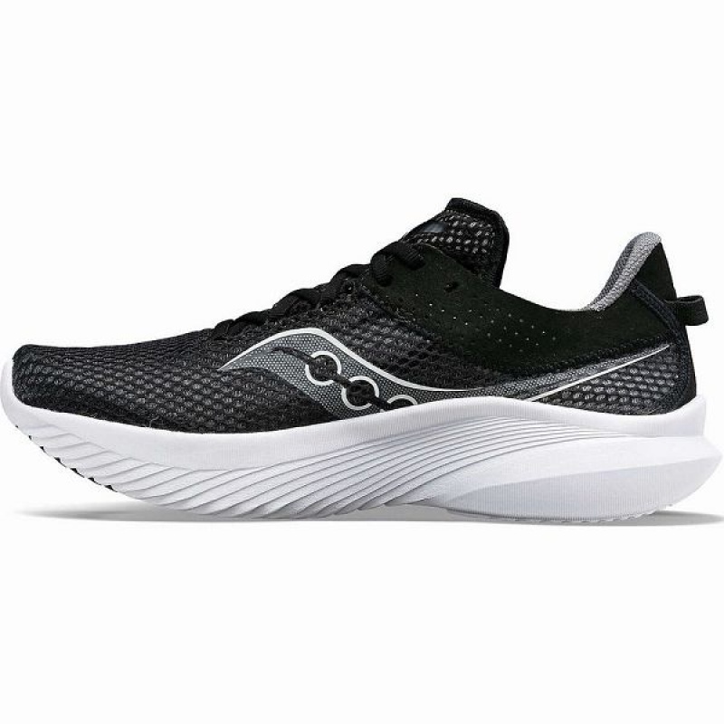 Men's Saucony Kinvara 14 Running Shoes Black / White | PUXVBSG-45