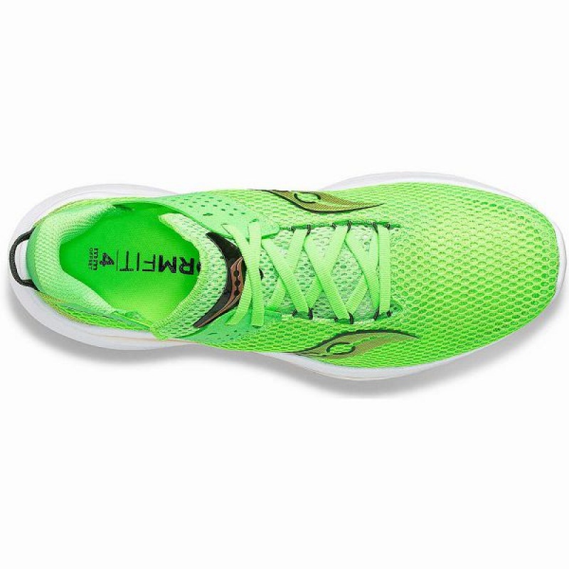 Men's Saucony Kinvara 14 Running Shoes Green / Gold | QOJKNAF-91