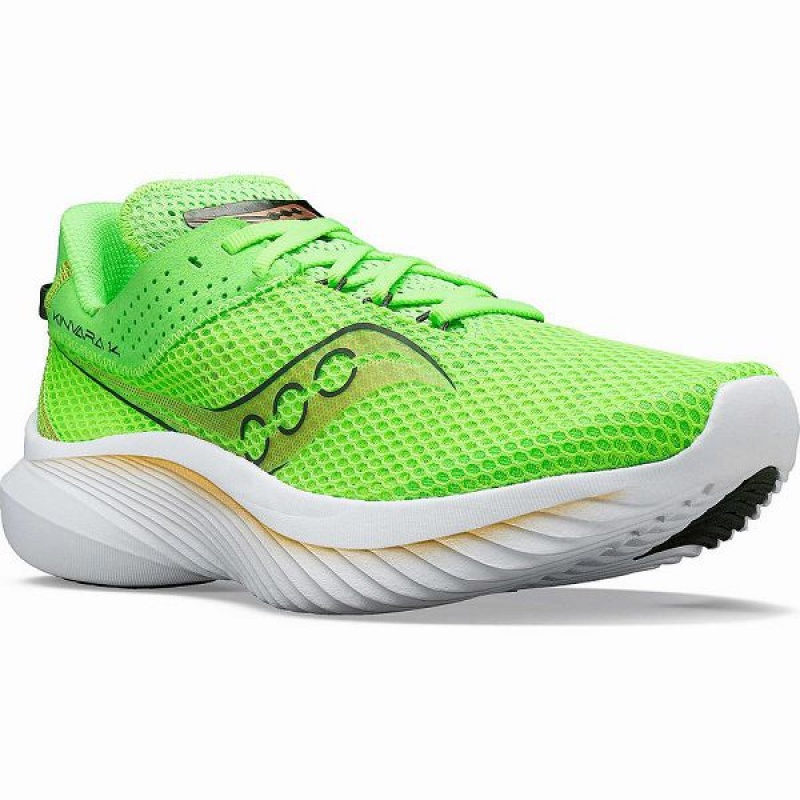 Men's Saucony Kinvara 14 Running Shoes Green / Gold | QOJKNAF-91