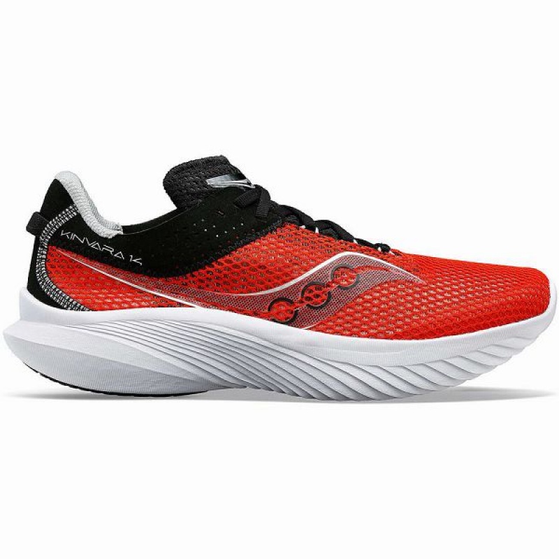 Men\'s Saucony Kinvara 14 Running Shoes Red / Black | LKTPQBZ-36