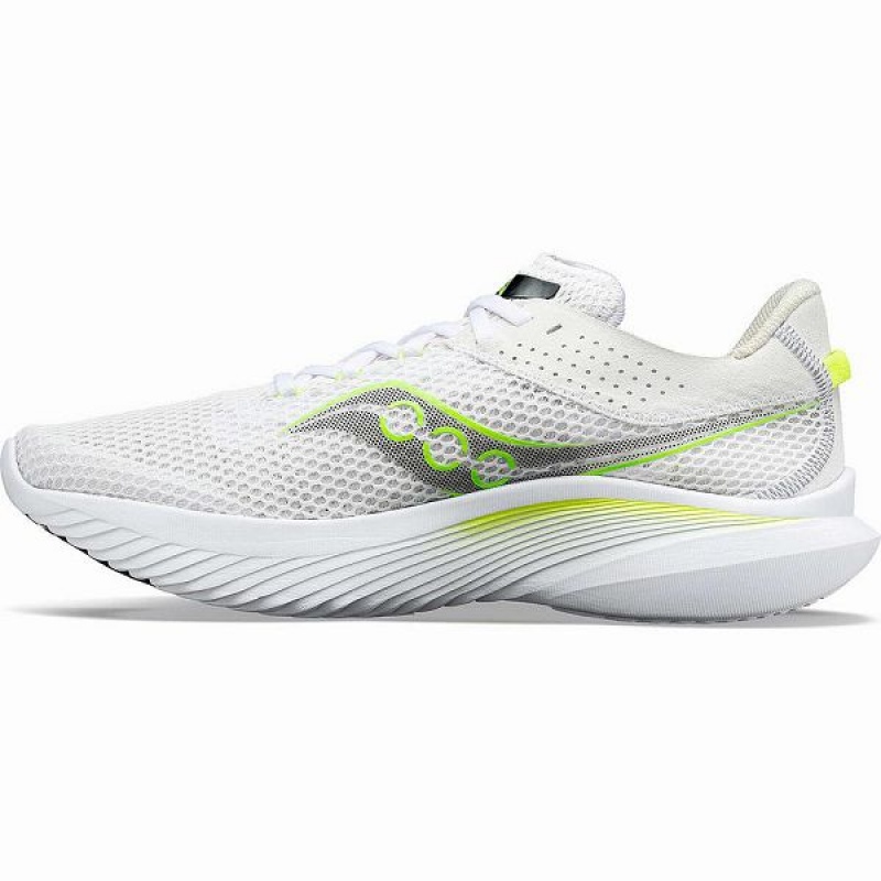 Men's Saucony Kinvara 14 Running Shoes White / Green | ZBODPSC-08