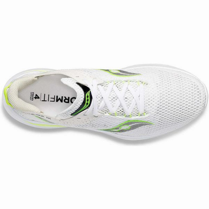 Men's Saucony Kinvara 14 Running Shoes White / Green | ZBODPSC-08