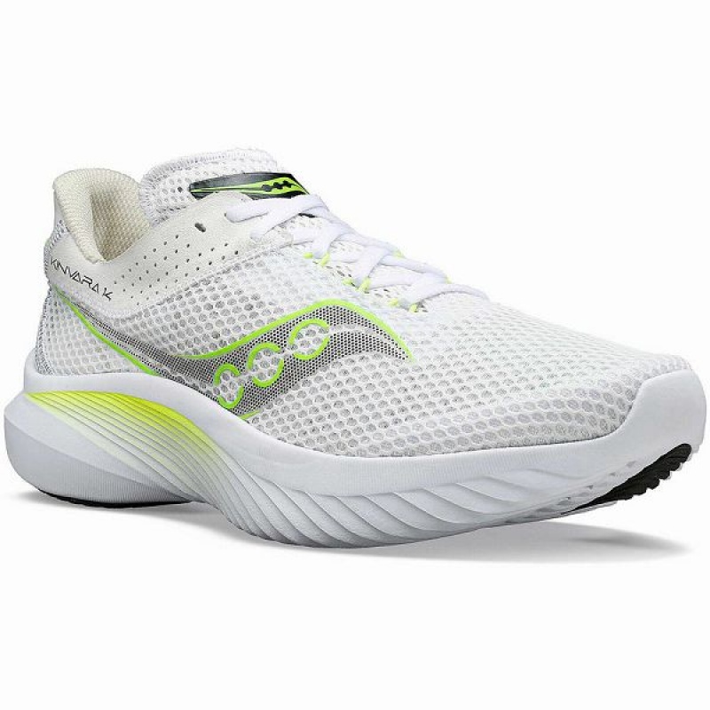 Men's Saucony Kinvara 14 Running Shoes White / Green | ZBODPSC-08